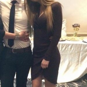 Wilfred aritzia purple/plum long sleeve dress